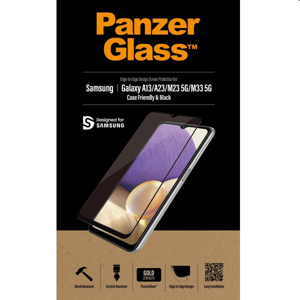 Ochranné temperované sklo PanzerGlass Case Friendly pro Samsung Galaxy A13/A13 5G/M23 5G/M33 5G, černé