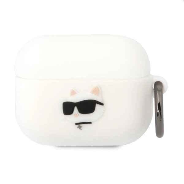 Karl Lagerfeld 3D Logo NFT Choupette Head silikonový obal pro Apple AirPods Pro, bílý