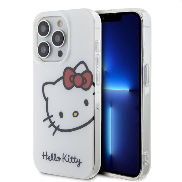 Zadní kryt Hello Kitty IML Head Logo pro Apple iPhone 15 Pro Max, bílé