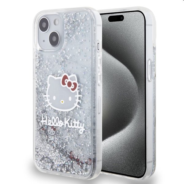 Zadní krytHello Kitty Liquid Glitter Electroplating Head Logo pro Apple iPhone 12/12 Pro, transparentní