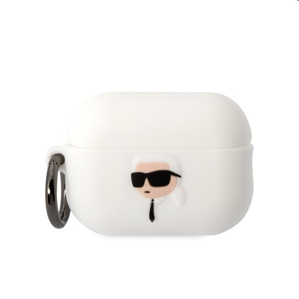 Karl Lagerfeld 3D Logo NFT Karl Head silikonový obal pro Apple AirPods Pro 2, bílý