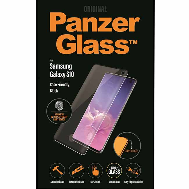 Ochranné temperované sklo PanzerGlass Case Friendly pro Samsung Galaxy S10-G973F, černé