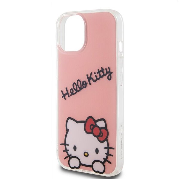 Zadní kryt Hello Kitty IML Daydreaming Logo pro Apple iPhone 15, růžové