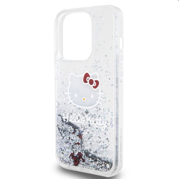Zadní krytHello Kitty Liquid Glitter Electroplating Head Logo pro Apple iPhone 13 Pro, transparentní