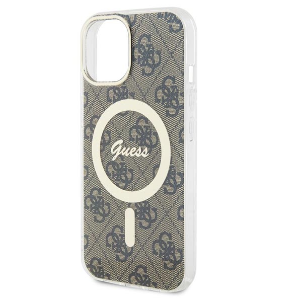 Guess IML 4G MagSafe Zadní Kryt pro iPhone 15, brown