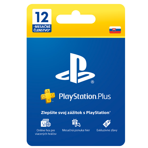 PlayStation Plus Gift Card 12 měsíční členství SK