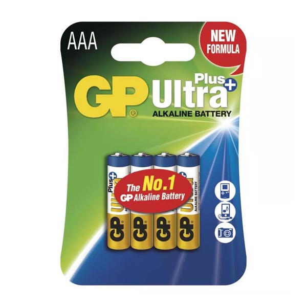 GP alkalická baterie ULTRA PLUS AAA (LR03) 4BL