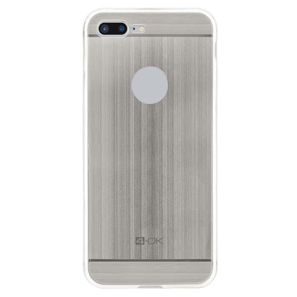Pouzdro 4-OK TPU Metal Case Pro iPhone 7 Plus, stříbrná
