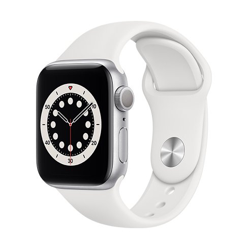 Apple Watch Series 6 GPS, 40mm Silver Aluminium Case with White Sport Band, Třída B - použité, záruka 12 měsíců Apple Watch Series 6 GPS, 40mm Silver Aluminium Case with White Sport Band, Třída B - použité, záruka 12 měsíců