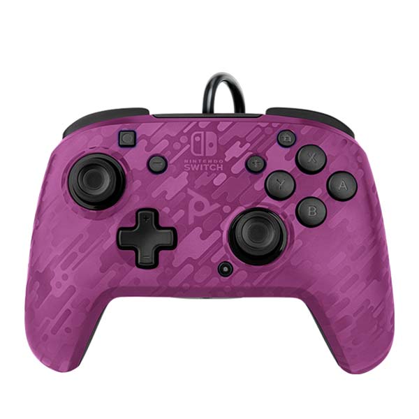 Kabelový ovladač PDP Faceoff Deluxe+ Audio pro Nintendo Switch, Camo Purple