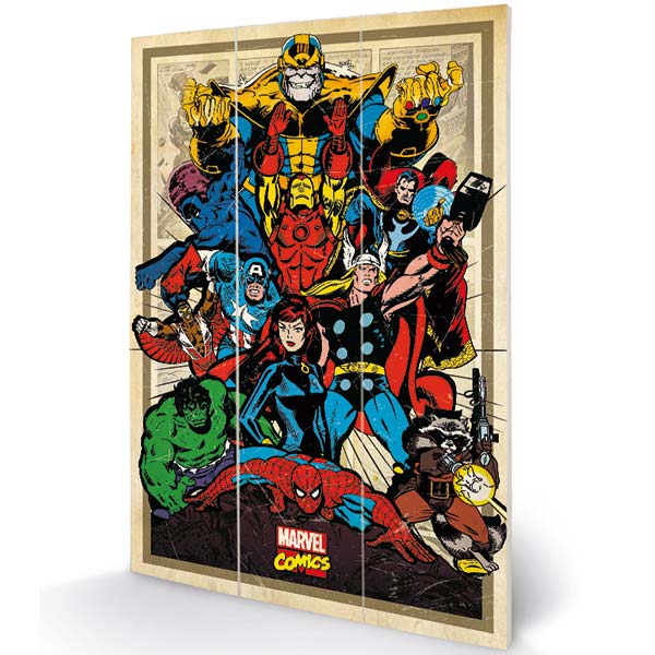 Obraz Wood Print Avengers To Action (Marvel)