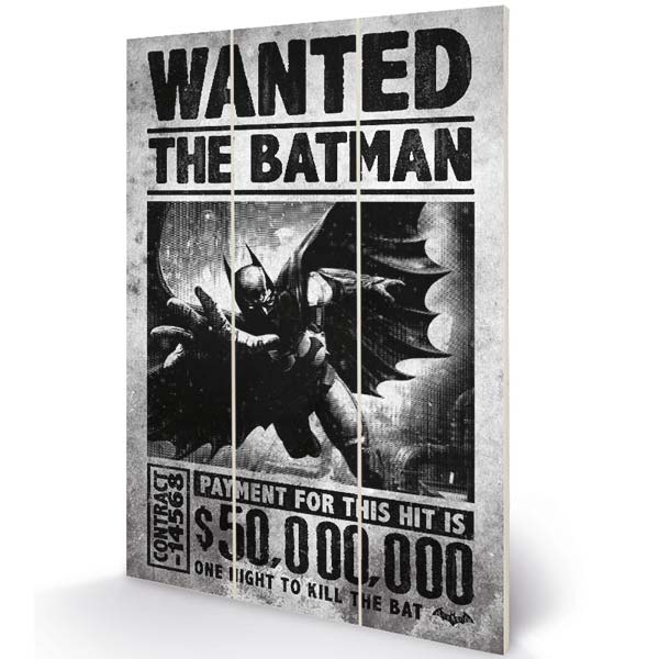 Obraz Wood Print Batman Arkham Origins Wanted (DC)