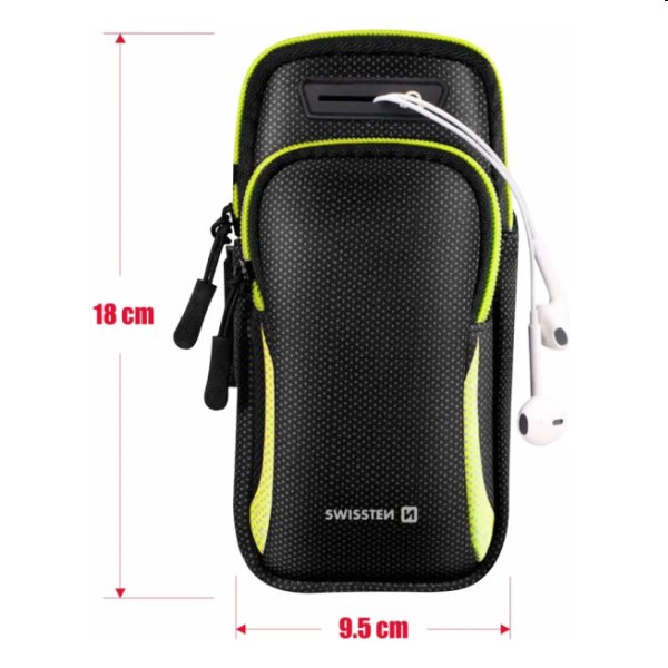 Sportovní pouzdro Swissten Armbag, černé Sportovní pouzdro Swissten Armbag, černé