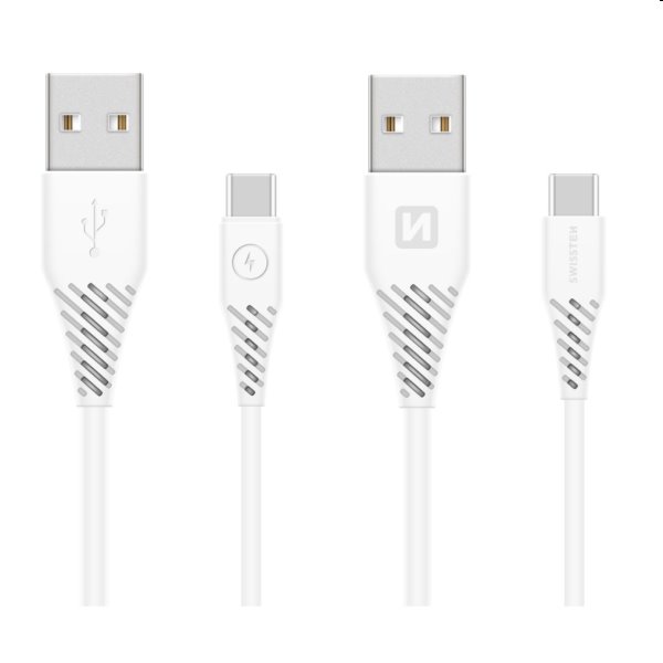 Swissten Data Cable Textile USB / USB-C 1.5 m, bílý