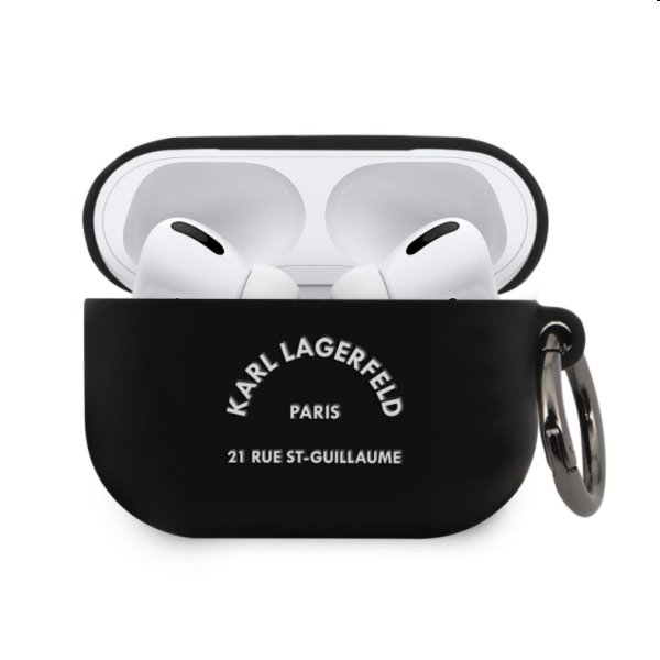 Karl Lagerfeld Rue St Guillaume silikonový obal pro Apple AirPods Pro, černé