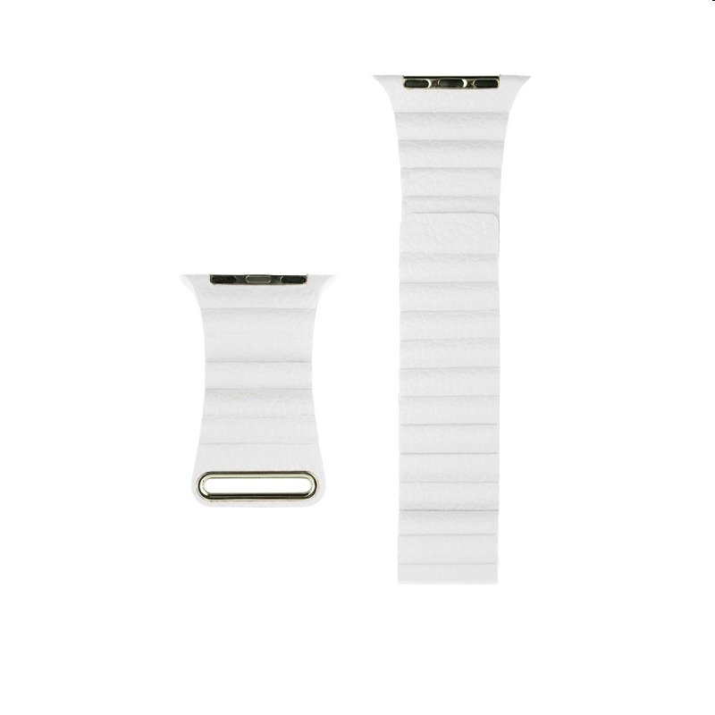 kůžený řemínek COTEetCI černý Loop pro Apple Watch 42/44/45mm, bílý