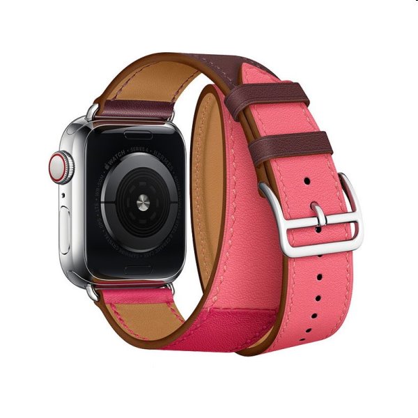 COTEetCI Calfskin strap (long) for Apple Watch 42/44/45mm, bordeaux/pink