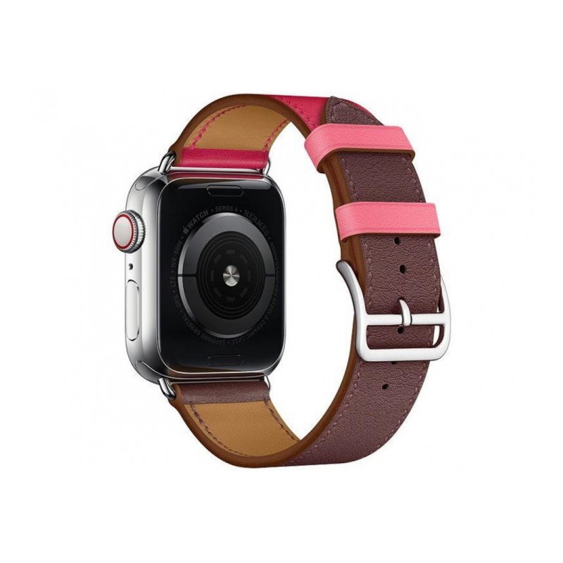 Řemínek z telecí kůže (krátky) COTEetCI pro Apple Watch 42/44/45m, fialovo/růžov