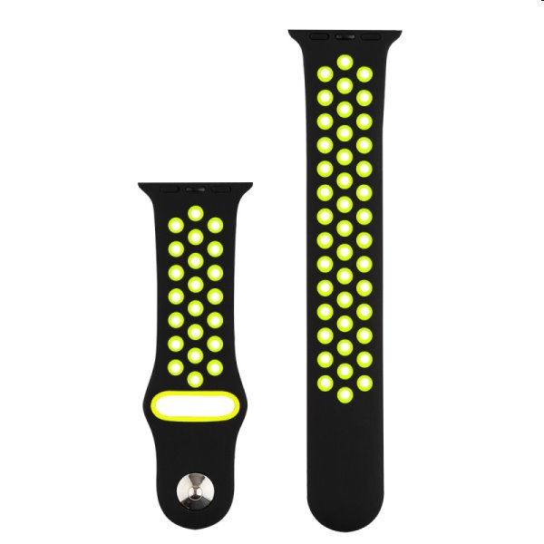Silikonový sportovní řemínek COTEetCI pro Apple Watch 38/40/41mm, černý/žlutozelený