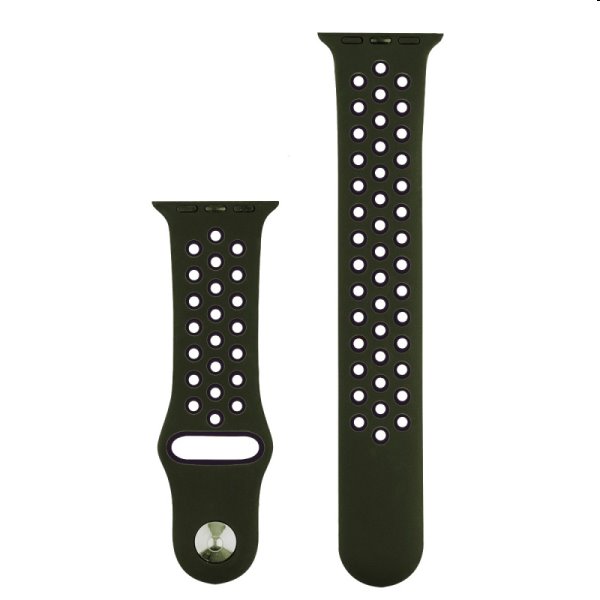 Silikonový sportovní řemínek COTEetCI pro Apple Watch 42/44/45mm, zelený/černý