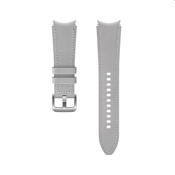 Náhradní hybridní kožený řemínek pro Samsung Galaxy Watch4 (velikost S/M), silver