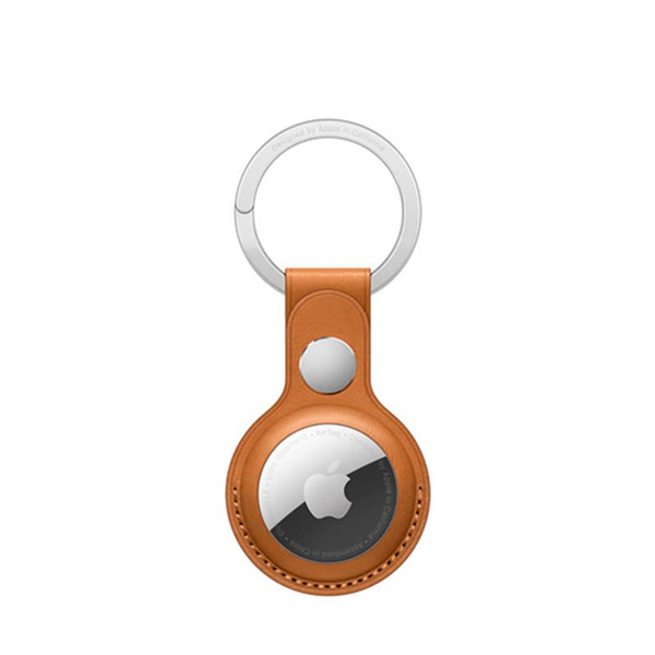 Apple AirTag Leather Key Ring, golden brown