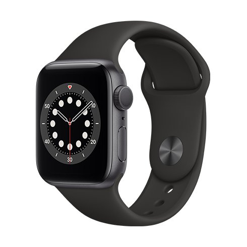 Apple Watch Series 6 GPS, 44mm Space Gray Aluminium Case with Black Sport Band - Regular, Třída B - použité, záruka 12