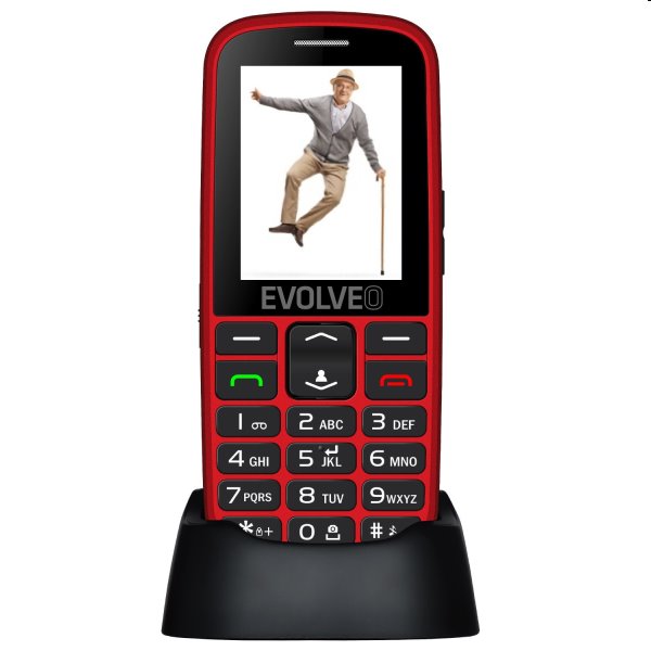 Evolveo EasyPhone EG, red + nabíjecí stojan