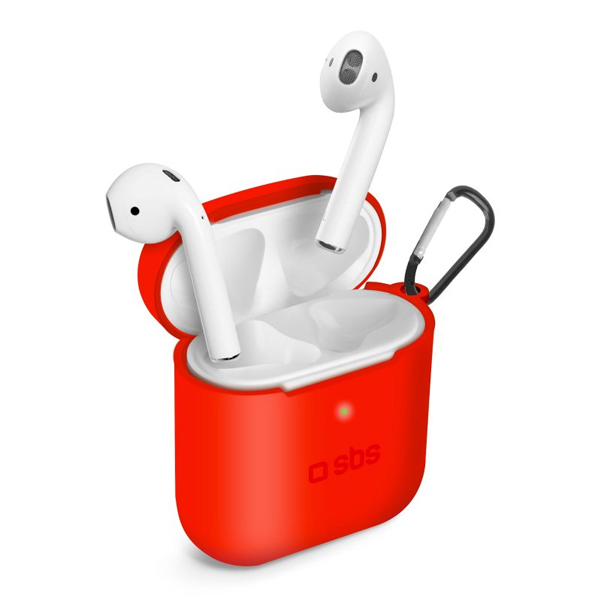 SBS- Silikonové pouzdro pro Apple AirPods 1/2, červené