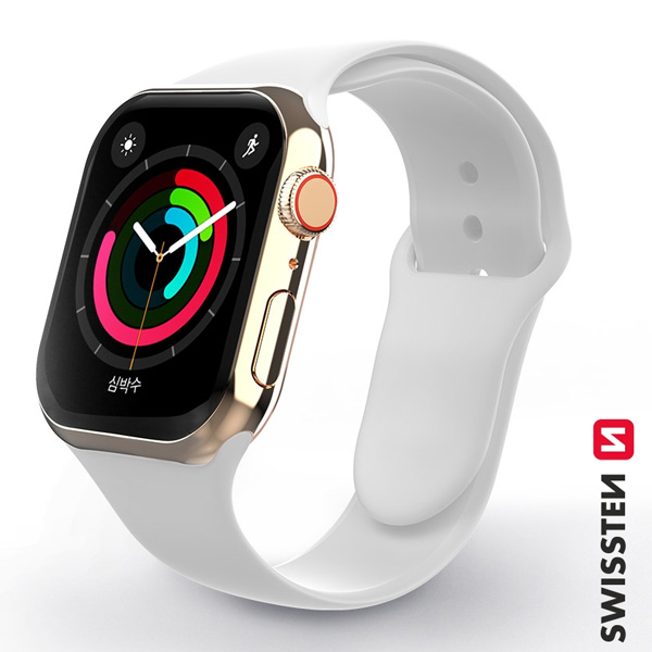 Swissten silikonový řemínek pro Apple Watch 38-40, bílý