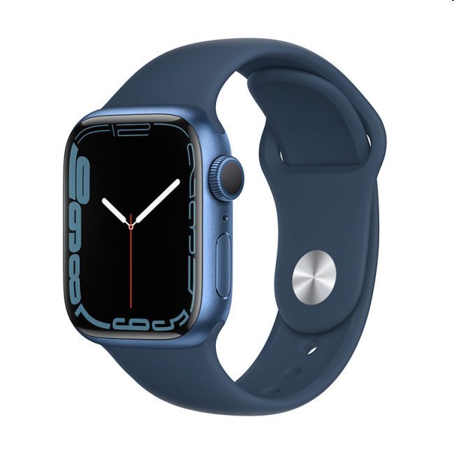 Apple Watch Series 7 GPS, 41mm Blue Aluminium Case with Abyss Blue Sport Band - Regular