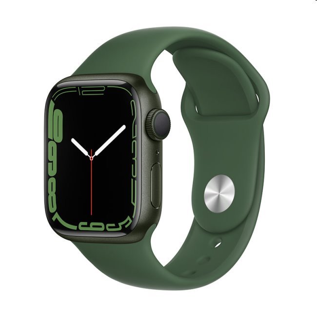 Apple Watch Series 7 GPS, 41mm Green Aluminium Case with Clover Sport Band - Regular