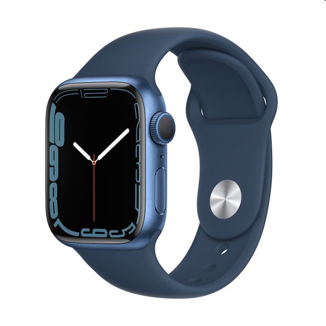 Apple Watch Series 7 GPS, 45mm Blue Aluminium Case with Abyss Blue Sport Band - Regular