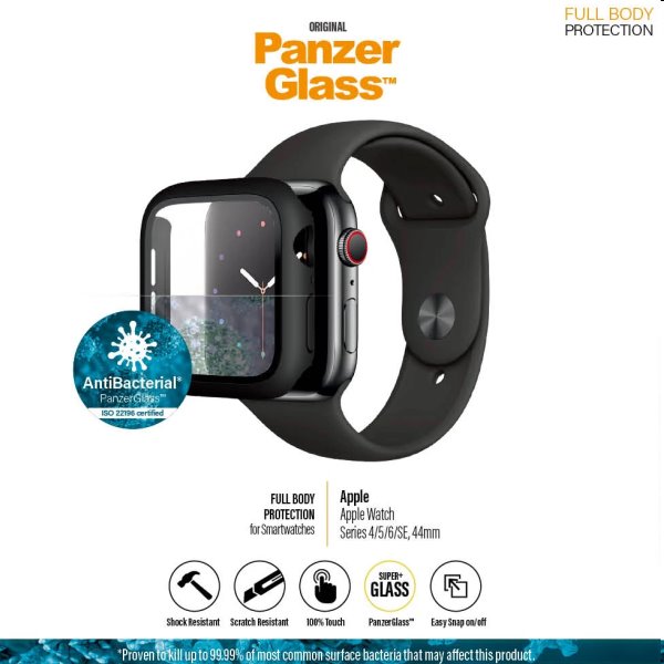 Ochranné temperované sklo s pouzdrem PanzerGlass pro Apple Watch SE/6/5/4 44 mm, black