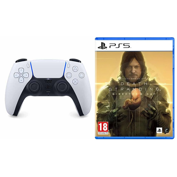 PlayStation 5 DualSense Wireless Controller, black & white + Death Stranding CZ (Director\'s Cut)