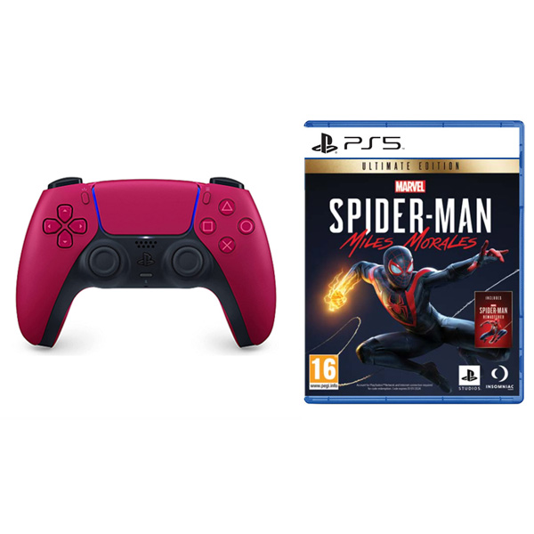PlayStation 5 DualSense Wireless Controller, cosmic red + Marvel’s Spider-Man: Miles Morales CZ (Ultimate Edition)