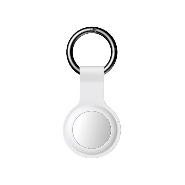 Silikonové púzdro Joyroom s karabinkou pro Apple AirTag, white