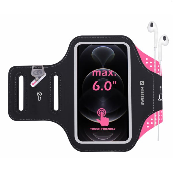 Sportovní pouzdro Swissten Armband 6", růžové Sportovní pouzdro Swissten Armband 6", růžové