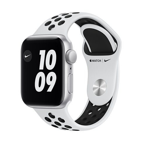 Apple Watch Nike Series 6 GPS, 44mm Silver Aluminium Case, Pure Platinum/Black Nike Sport Band, nové zboží, neotevřené b Apple Watch Nike Series 6 GPS, 44mm Silver Aluminium Case, Pure Platinum/Black Nike Sport Band, nové zboží, neotevřené b