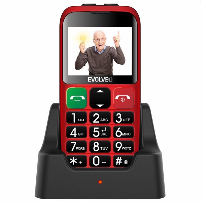 Evolveo EasyPhone EB, red + nabíjecí stojan