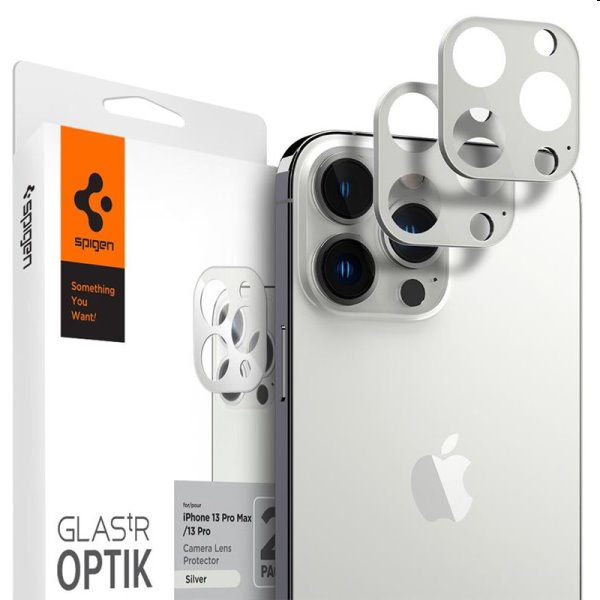 Spigen ochranné sklo na fotoaparát pro iPhone 13 Pro/13 Pro Max, stříbrné