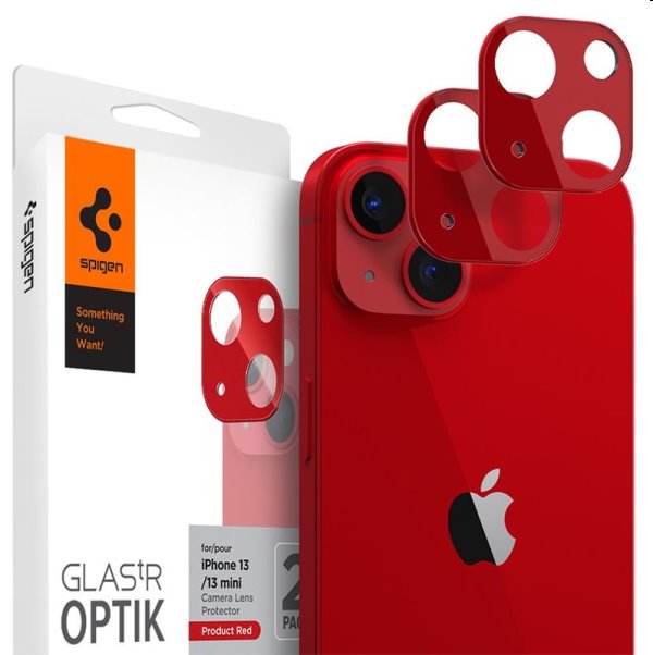 Spigen ochranné sklo na fotoaparát pro iPhone 13/13 mini, červené