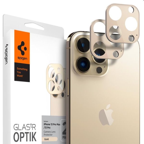 Spigen ochranné sklo na fotoaparát pro iPhone 13 Pro/13 Pro Max, zlaté