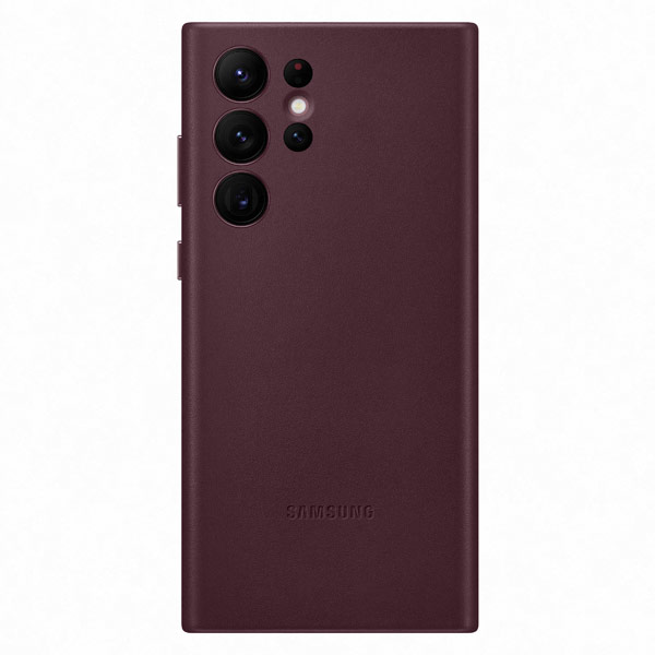 Pouzdro Leather Cover pro Samsung Galaxy S22 Ultra, burgundy