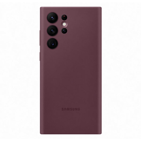 Pouzdro Silicone Cover pro Samsung Galaxy S22 Ultra, burgundy
