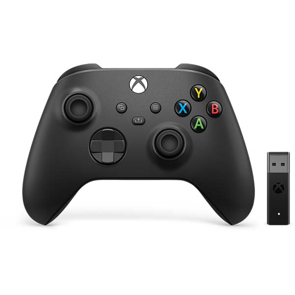Microsoft Xbox Wireless Controller, carbon black + Microsoft Xbox Wireless Adapter for Windows - OPENBOX (Rozbalené zboží)