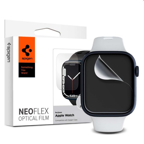 Ochranná fólie Spigen Film Neo Flex pro Apple Watch 7, 45 mm, 3 kusy