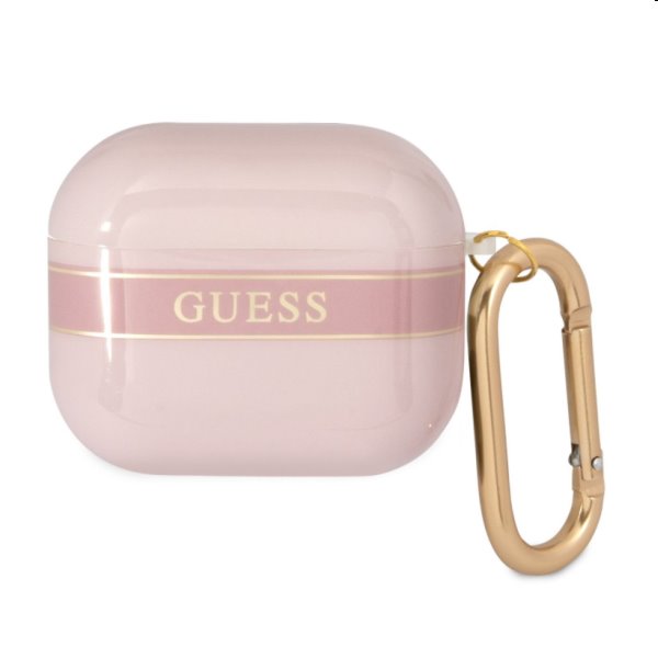 GUESS TPU Printed Stripe obal pro Apple AirPods 3 (GUA3HHTSP), růžové