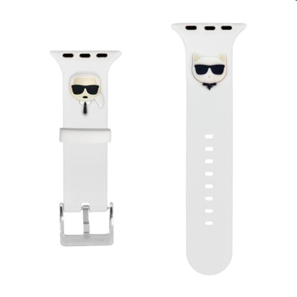 Karl Lagerfeld Karl and Choupette řemínek pro Apple Watch 42/44mm, white