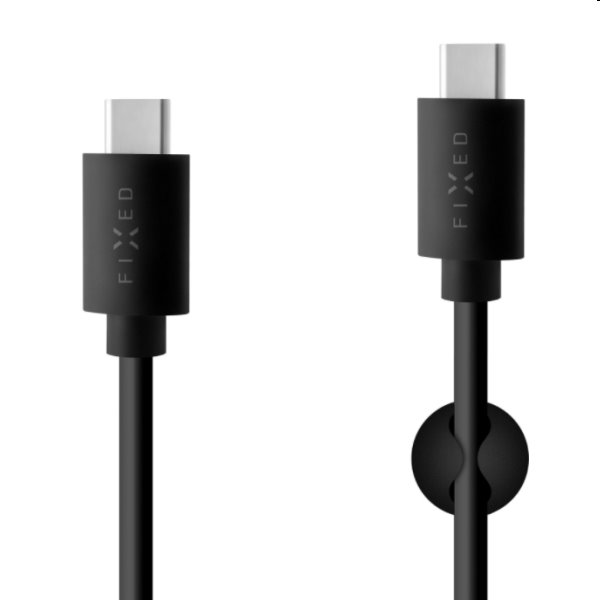 FIXED Datový a nabíjecí kabel USB-C/USB-C, PD, USB 2.0, 60 W, 2 m, černý
